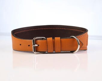 Collare per cani in pelle Bowie: durevolezza e stile cuciti a mano