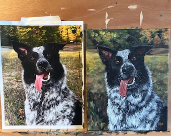 Custom Pet Portrait on Canvas | Hand-Painted Dog & Cat Painting | Pet Memorial Gift | Custom Pet Art | Acrylic Animal Portrait Wall Decor