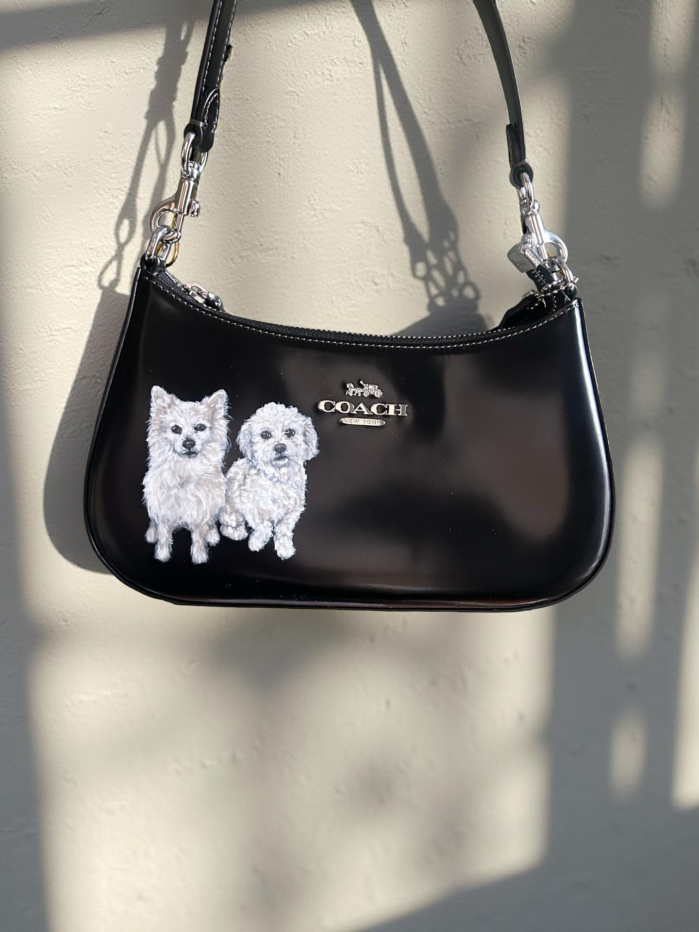Custom Hand Painted Pet Portrait on Client-Provided Bag