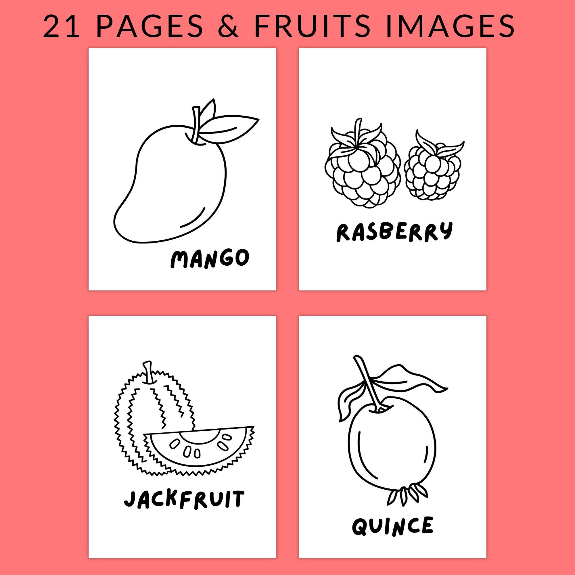 Fruits Coloring Book for Kids | Printable Fruit Coloring Pages ...
