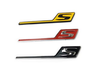 AMG Rear 3D S Logo Badge – Black Silver or Yellow or Red – 122 x 23 mm