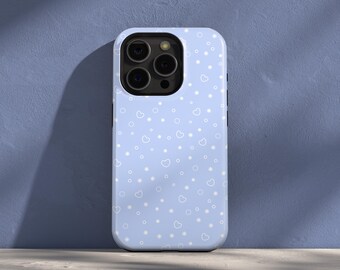 Light Blue Heart iPhone Case: Winter Pastel Phone Cover