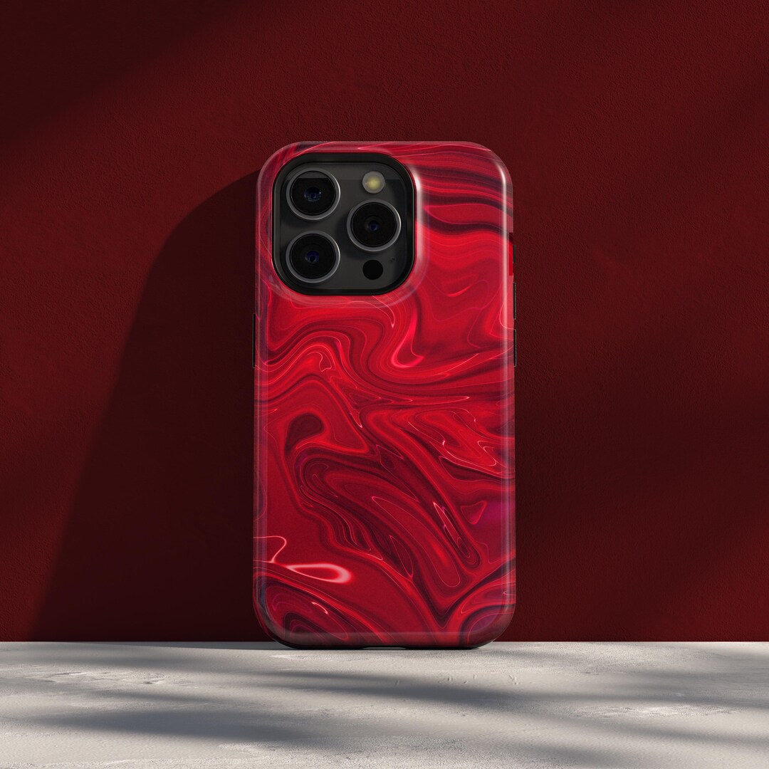 Red Marble Phone Case, Crimson Swirl Case - Etsy