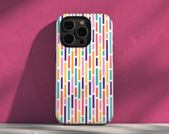 Abstract Stripes Phone Case: Modern Retro Art Cover