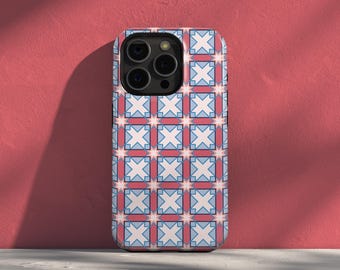 Geometric Starburst Phone Case, Retro Mid-Century Modern Design