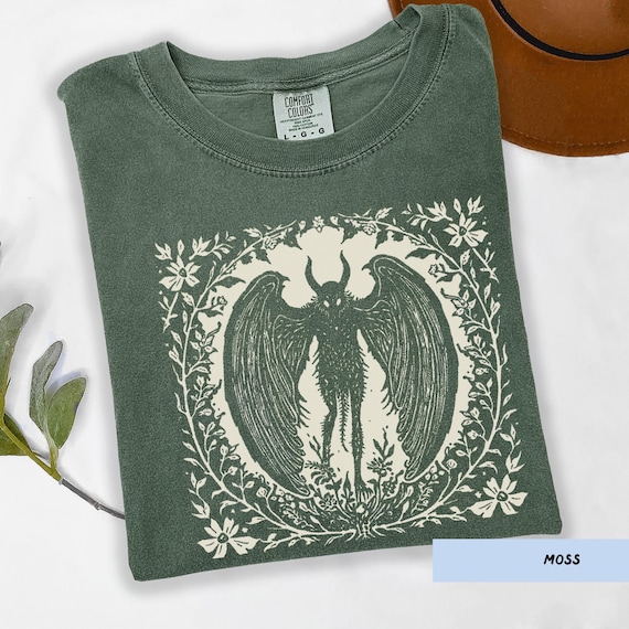 Mothman T-shirt, Folkart Cryptmas Tee, Cryptid Christmas Gift, Cryptid fan shirt, Spooky Christmas, Creepmas Shirt, Cryptid Gift