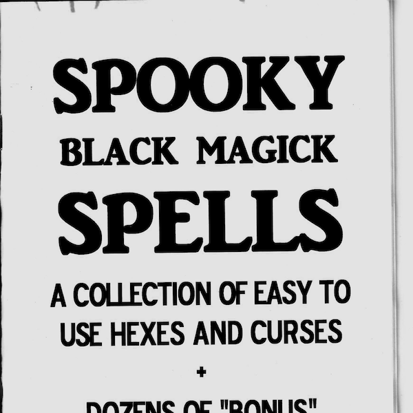 Spooky black magick spells book booklet