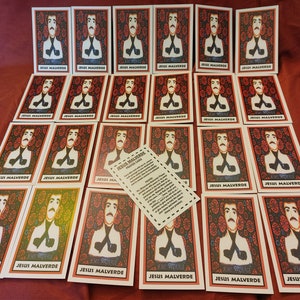 Lotto gigante di 25 carte di preghiera Jesus Malverde - spedizione gratuita in usa