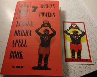Elegua Orisha spellbook + rare elegua prayer card 80 page staple bound book 7 african powers