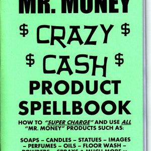 MR. MONEY &quot;crazy cash&quot; produto livro de feitiços Don Juan Del Dinero como usar sabão vela incenso óleo e muito mais!