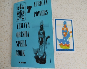 Yemaya Orisha Spellbook 80 page staplebound book + prayer card !!!! 7 African Powers