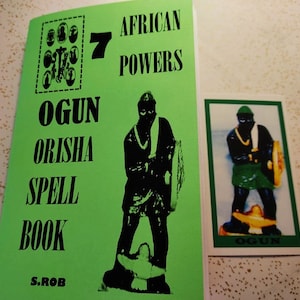 Livro de feitiços de Ogun orixá com cartão de oração especial 80 pg livro encadernado com 7 poderes africanos
