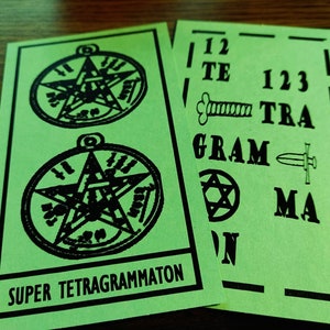 CARTE DE PRIÈRE VERTE Super Tetragrammaton - ensemble de 2 cartes!