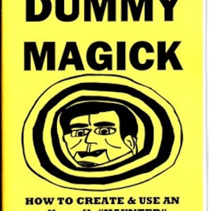 以下が含まれることがあります： 「Ventriloquist Dummy Magick: How to Create & Use an allegedly "Haunted" Ventriloquist Dummy」と黒文字で書かれた黄色の本の表紙。表紙には、腹話術人形の顔の白黒イラストが描かれている。S. Rob 著。