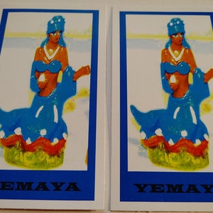 Carte di preghiera Yemaya 7 potenze africane set di 2 carte