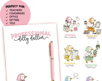 Cute Duck Notepad | Funny Desk Pad | Personalized Stationery | Coworker Gift | Teacher Gift | Professional Collection FREE SHIPPING