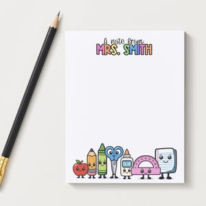 Personalized Teacher Notepad: Apple Design - Custom Stationery Gift - Etsy