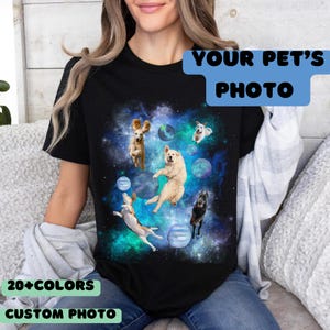 Custom Space Dog T-Shirt: Personalized Pet Portrait Tee