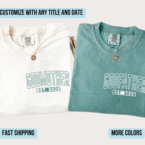 Personalized Godparent Proposal Shirt: Comfort Colors Godmother and Godfather Christening Gift, Godmom Goddad