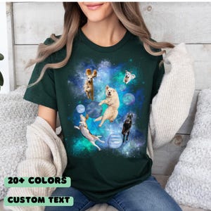 Unisex Space Dogs T-Shirt: Funny Cosmic Graphic Tee