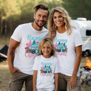 Happy Camper Shirt, Cute RV Camping Tee, Fun Outdoor Gift , Camping T-Shirt, Outdoor Adventure Tee, Nature Lover Gift, Colorful Camp Shirt