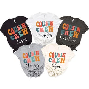 Personalized Groovy Cousin Crew Kids Shirt, Retro Custom Matching Cousins Shirts, Cousin Trip Tee, Shirts for Kids, Boho Natural Kids Tee
