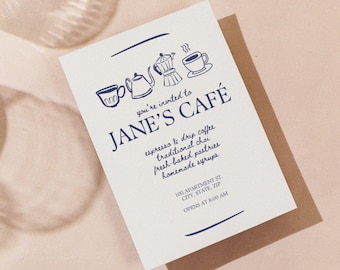 Faire-part café à domicile : faire-part café personnalisable (téléchargement numérique)