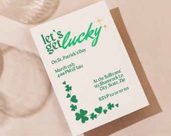 Invitation à une fête de la Saint-Patrick : motif trèfle (téléchargement numérique)