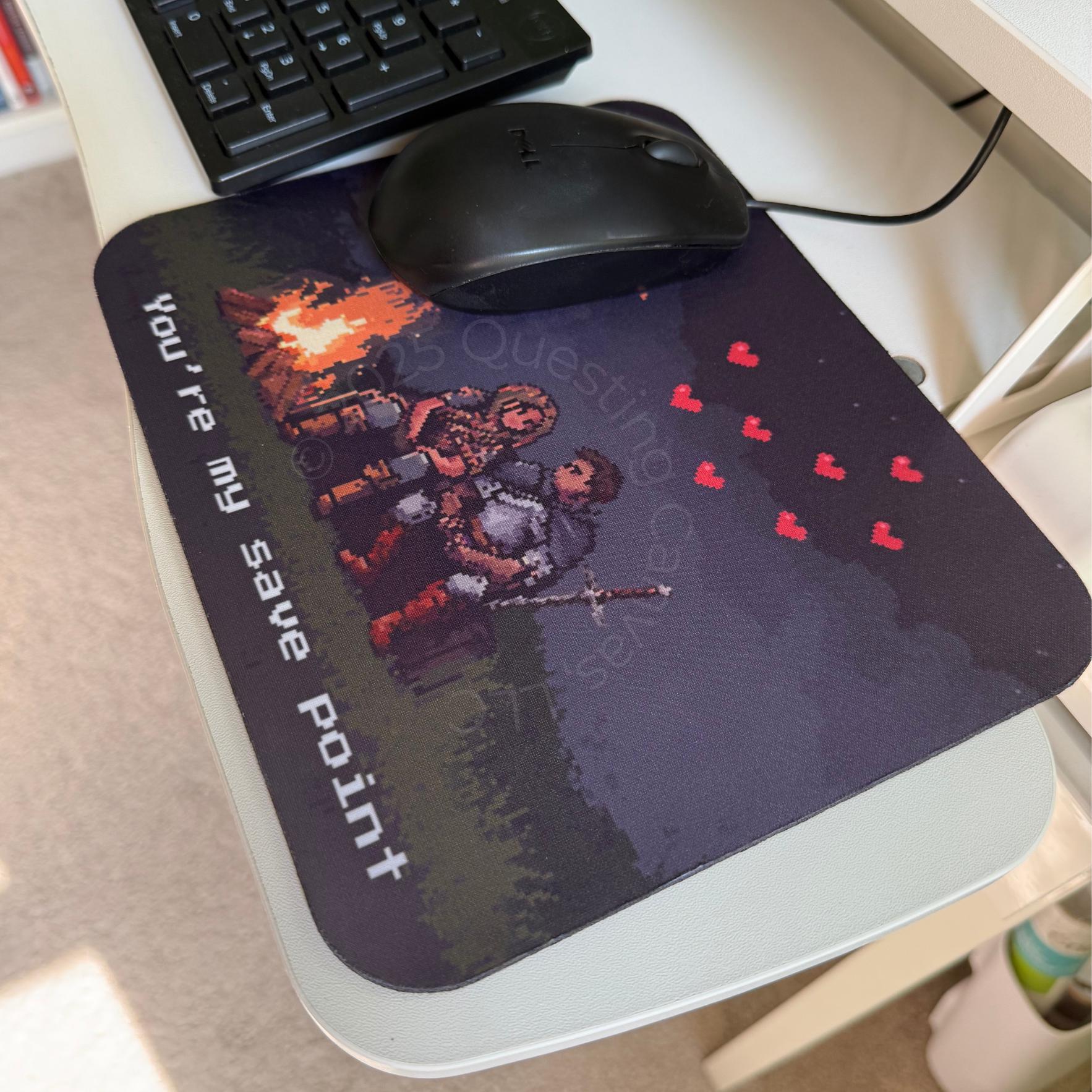Romantic Gamer Mouse Pad Pixel Art Desk Mat Cozy Lovers Gaming Gift ...