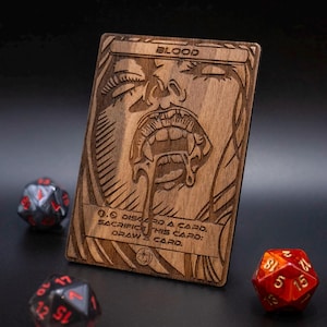 Bloed Echt Hout Token voor MTG Magic the Gathering - Hoogwaardig hout