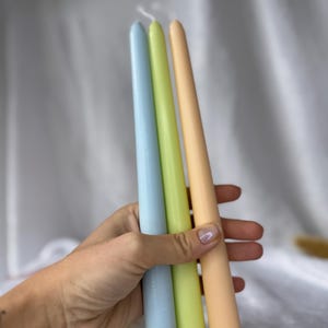 Handmade Long Taper Candles: Colorful Soy Wax Candles