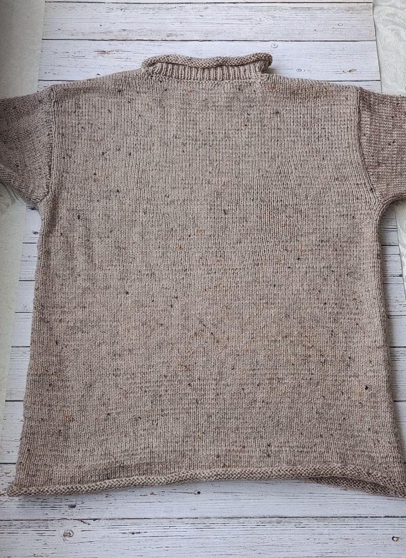 Handmade Fisherman Sweater with Sleeves, Knitwear, Cable knit sweater, Knitted sweater, Custom sweaters, Mens turtleneck image 4
