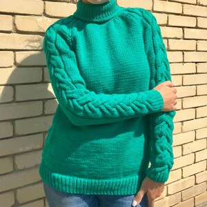 Women&#39;s Knitted Sweater with Long Sleeves, XS - XL / Handmade Sweater for Women / Warm Women&#39;s Sweater / Knitwear