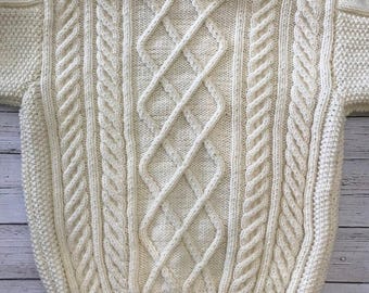 Handmade Fisherman Sweater with Sleeves, Knitwear, Cable knit sweater, Knitted sweater, Custom sweaters, Mens turtleneck