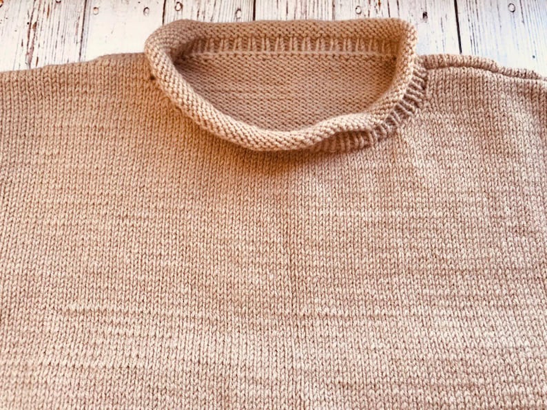 Handmade Fisherman Sweater with Sleeves, Knitwear, Cable knit sweater, Knitted sweater, Custom sweaters, Mens turtleneck image 6