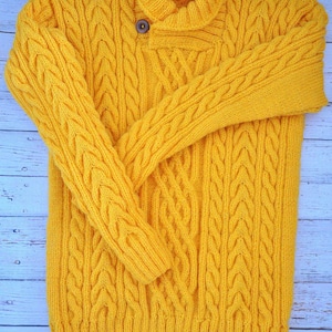 Men&#39;s sweater with Long Sleeves, S - XXL / Mens knitwear / Men&#39;s cable knit sweater/ Men&#39;s pullover sweater with sleeves / Fisherman sweater