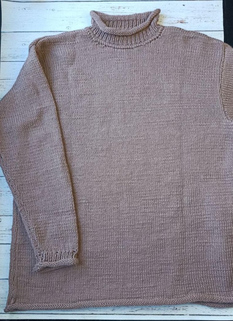 Handmade Fisherman Sweater with Sleeves, Knitwear, Cable knit sweater, Knitted sweater, Custom sweaters, Mens turtleneck image 7