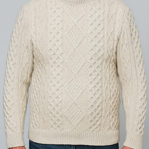 Men&#39;s sweater with Long Sleeves, S - XXL / Mens knitwear / Fisherman sweater / Mens pullover sweater with sleeves / Knitted men&#39;s turtleneck