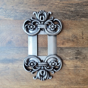 Metal Single Rocker Switch Plate switch cover - PICK YOUR COLOR | One gang Decora rocker cover, 1 rocker, old world, Tuscan, Original design