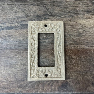 Single Rocker Light Switch Plate Cover, PICK YOUR COLOR, One Gang Rocker Wall Plate, Rustic Cast Iron Decor Metal Wall decor