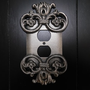 Outlet Cover, PICK YOUR COLOR, Switch Plate, Light Switch Cover, Plug Cover, Metal Switch Plate Outlet Cover, Country Cottage Home