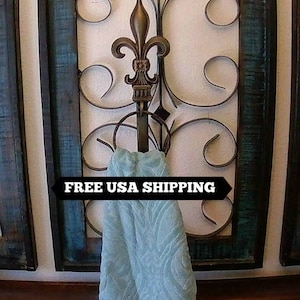 Hand Towel Ring | PICK YOUR COLOR | Free standing hand towel ring | Wrought iron towel ring | cup towel holder| FleurDeLisJunkie | Iron
