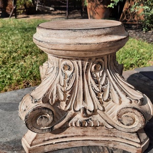 Large Capital Pillar Candleholder | PICK YOUR COLOR | Column Pedestal Top | Rose Bowl Riser | Tuscan | Traditional | FleurDeLisJunkie |