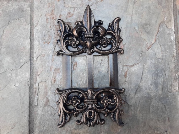 2 Rocker Fleur De Lis Decorative Light Switch Plate Cover PICK