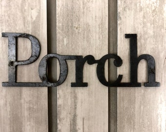 Porch sign | PICK YOUR COLOR | Metal Letters | Wall Decor | Rustic Letters | Metal Cut Letters | FleurDeLisJunkie