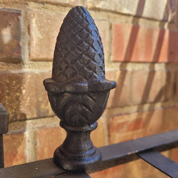 Cast Iron Pineapple Spear Finial Decor | PICK YOUR COLOR | Hardware Garden Backyard Decor Supplies Finials Top, mantel decor, office.