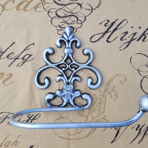 Iron Fleur de Lis Toilet Paper Holder | TP Holder | Metal Bathroom Hardware | Toilet Tissue Holder Bath Fixture | FleurDeLisJunkie | French