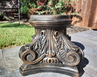 Large Capital Pillar Candleholder | PICK YOUR COLOR | Column Pedestal Top | Rose Bowl Riser | Tuscan | Traditional | FleurDeLisJunkie |