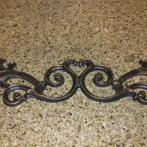 24 &quot; Cast Iron Topper | PICK YOUR COLOR | Pediment | Wall Plaque | Valance | Old World | Tuscan | Metal Art | FleurDeLisJunkie