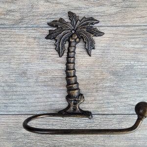 Palm tree Toilet Paper Holder, PICK Your COLOR, TP Holder, Wall Hook, Beach Cottage, Lake house bathroom decor, Bath fixture, Tissue hanger